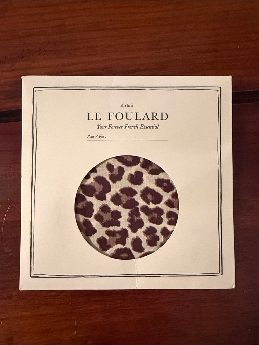 Sezane Leopard Print Foulard Scarf in Brown and Cream - Picture 3 of 4